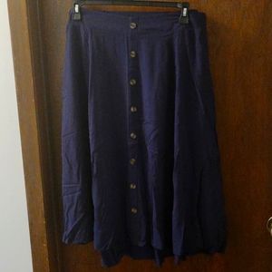 BNWT Torrid 1x Navy Blue A-line Midi Skirt with Pocket & Buttons Orig. $55.50